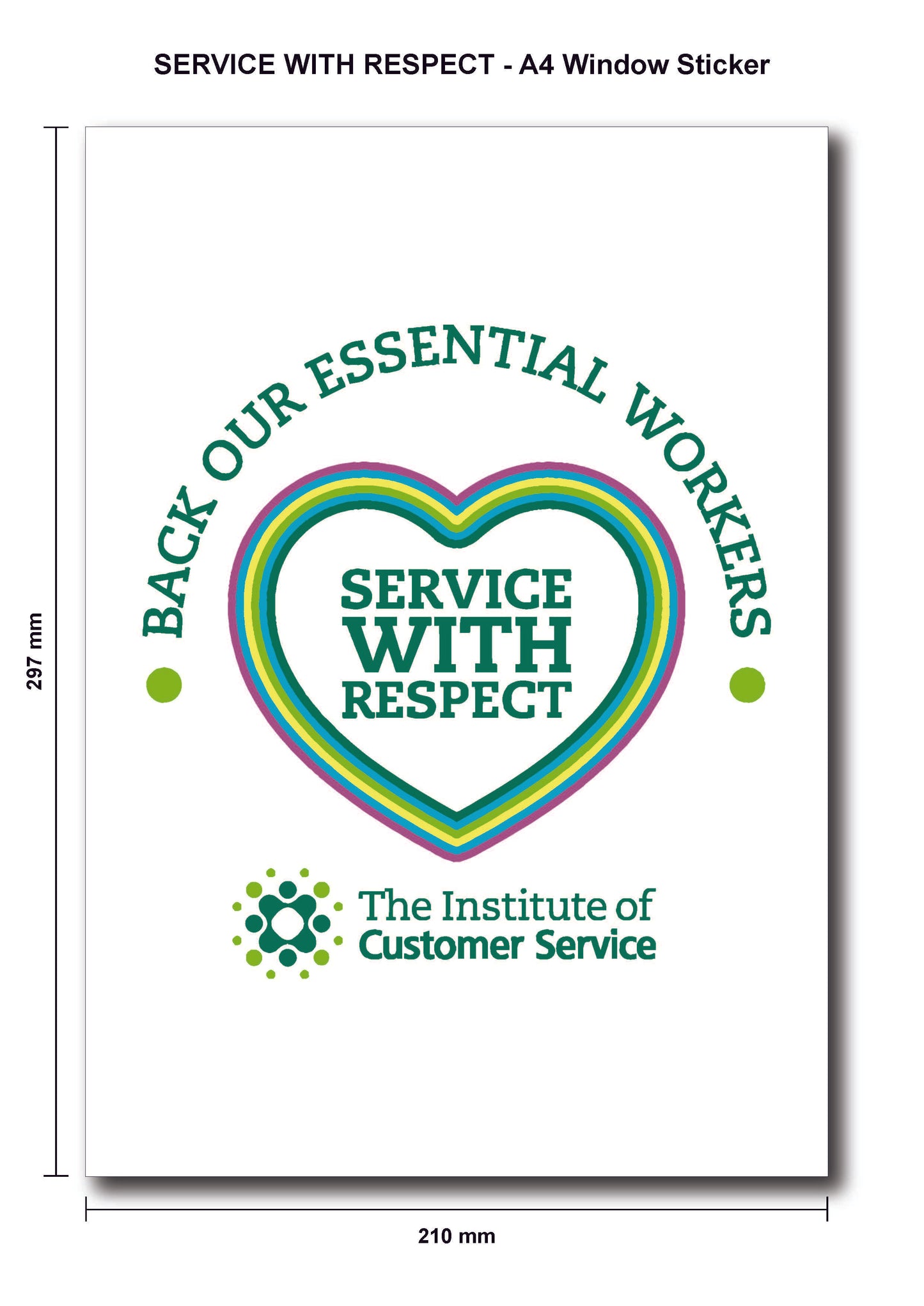 Service with Respect - A4 Window Sticker (Outside Glass)