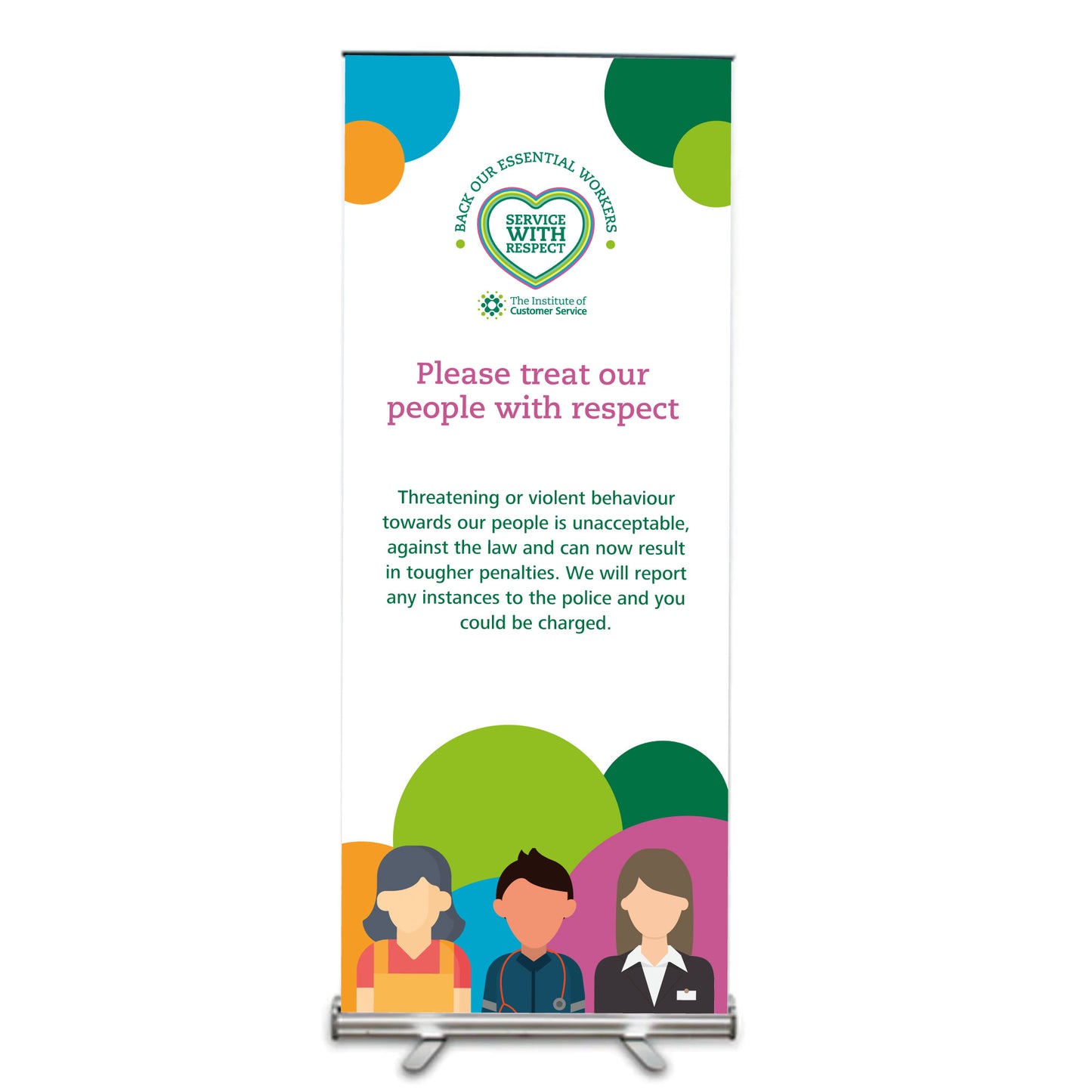 Service with Respect roll-up banner